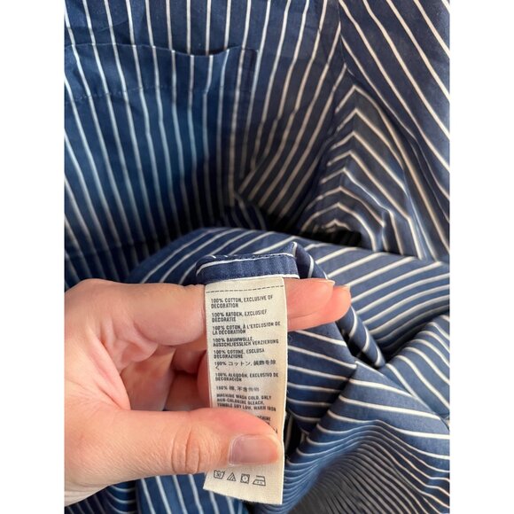 Abercrombie & Fitch Blue Striped Long Sleeve Dress Shirt Muscle Fit Men's Size L - Picture 4 of 5
